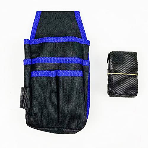 Maizoon Werkzeug-Hüfttasche mit verstellbarem Gürtel für Elektriker/Techniker/Heimwerker, tragbar, multifunktional, wasserdicht, Bohrschlüssel, Hammer, Schraubendreher, Sammlertasche, UH09 Blau