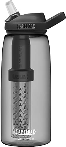 CAMELBAK Eddy+ Lifestraw 907 G Bouteilles d'eau Mixte, Charbon, 32 OZ