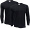Gaffer 2 Pack Mens Thermal Top Long Sleeve T Shirt Warm Underwear Baselayer Thermals Winter Ski Wear BLK XL