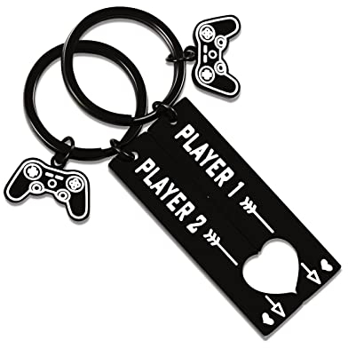 VGWON 2 Porte-clés couple Gamers, Petit ami Mari Petite amie Epouse Valentine Noël Anniversaire Cadeau pour Lui Elle Couple Bijoux