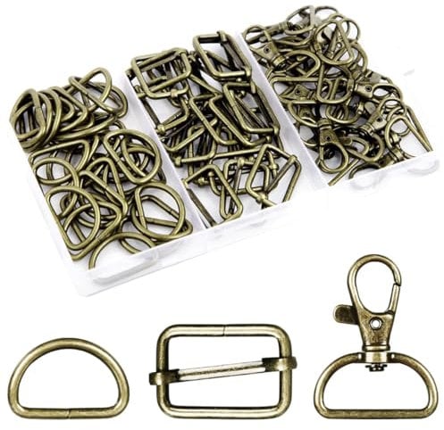 Nuts OT nuts D Ringen Bronze 70 Stück Schnallen Verschlüsse 25mm Metall Drehbare Karabinerhaken Das Glider d-3 Taschenzubehör Zum Nähen Karabiner für Schlüsselband Geldbörse RiemenHundehalsbänder DIY