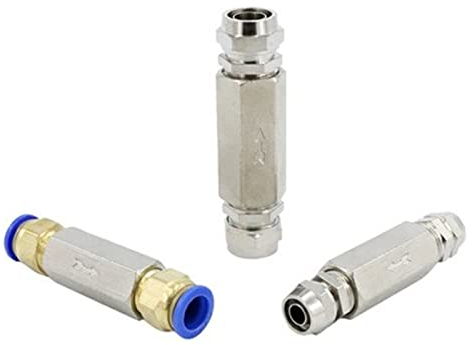 LUFAA 1pc Pneumatisches Rückschlagventil 6mm 8mm 10mm 1/4 OD Schlauch Einwegventil Luft Gas Einweg Messingventil Luftkompressor Rohrverschraubung Adapter (Color : Red)