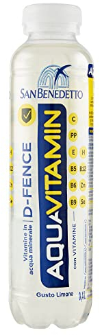 San Benedetto Aquavitamine D-Fence Lot de 24 bouteilles d'eau avec bouteille en PET citron 40 cl