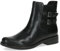 CAPRICE Damen Chelsea Boots aus Leder mit Schnallen und Reißverschluss Weite G, Schwarz (Black Nappa), 39 EU