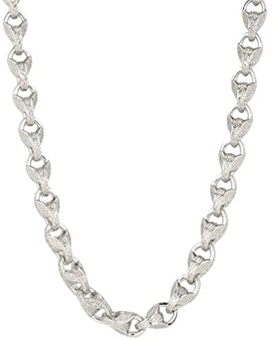 THE BLING KING 12mm Silver 3D Tulip Style Necklace, Adjustable Necklace with Luxury Finish and Detailing Premium Jewellery for Men, Women and Teens (Length:27 Inches, Weight: 240 Grams)