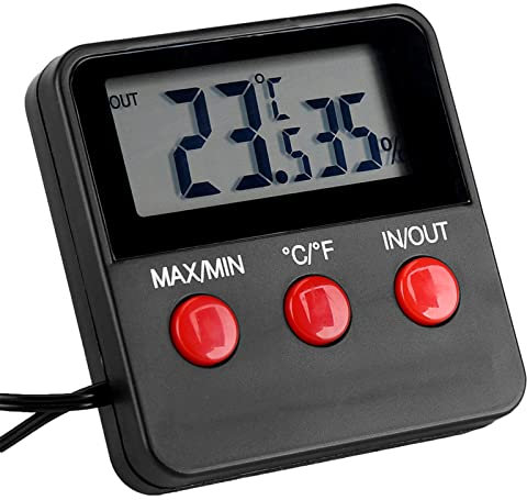 Monitor Digitale Termometro LCD, Misuratore di umidità Temp Misuratore Igrometro per Incubatrice Uovo Pet Mantenimento