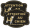 Andchi 2 Pièces 25 * 18cm Panneaux de Signalisation pour Attention au Chien, Aluminium Avertissement de Sécurité pour l'Extérieur de la Maison, Résistant à la Décoloration