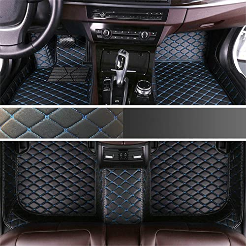 LSLYCN Nach Maß Allwetter Auto FußMatten für 99% Stufenheck, Schrägheck, Coupe, Kombi, Cabriolet, Großraumlimousine 2000-2023 (Schwarz Blau, A-Diamant)