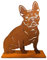 Terma Stahldesign Rost Hund Französische Bulldogge Lebensgroß Handmade Germany tolle Gartendeko aus Metall Figur deko Geschenk Rostfigur Garten deko Gartenfigur