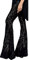 Blandoom Walking Trousers for Women Women's Casual Pants Elastic Waist Women Sequins Wide Leg Pants Fashion Shiny Hight Waist Flared Trousers Disco Dance Long Pants Party Streetwear Black