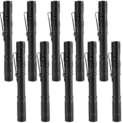 MVIOCS 10 Stück Mini-LED-Taschenlampe mit Clip, LED-Stift-Taschenlampe für Camping, Outdoor, Zuhause