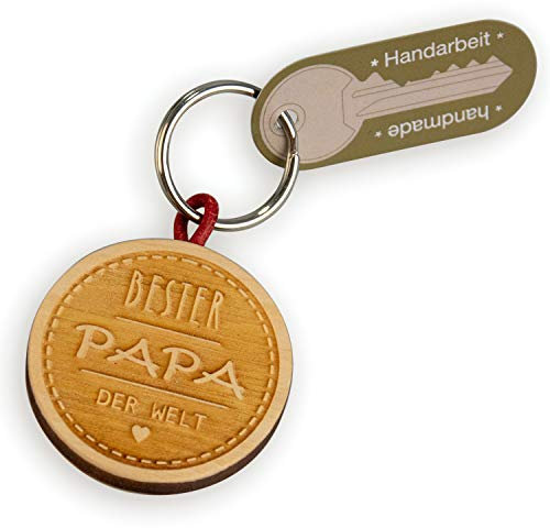 Bester Papa Schlüsselanhänger mit Gravur | Aus Holz mit Foto | Personalisierte Geschenke für Papa als Geburtstagsgeschenk und zu Weihnachten