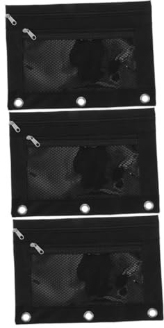 Lot de 3 trousses de rangement pour pièces de monnaie, porte-cartes, porte-stylos, 3 accessoires de classeur, porte-monnaie, de papeterie, à crayons, trousse de maquillage en tissu