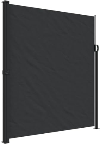 vidaXL Auvent Latéral Rétractable, Brise-Vue de Jardin, Écran de Protection, Écran de Balcon Terrasse Arrière-Cour Extérieur, Noir 220x300 cm