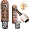 Magnétique Ouvre Bouteille Mural en Bois, Decapsuleur Mural Biere Vintage, Décapsuleur Original avec Cap Catcher, Accessoire Bar Exterieur, Biere Cadeau Homme pour Papa, Amie et Collègue (Style 6)