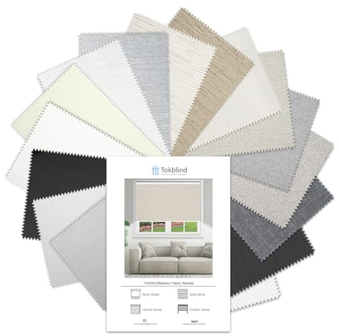 Tokblind Blackout Roller Shade Fabric Sample Swatch (Multicolor)