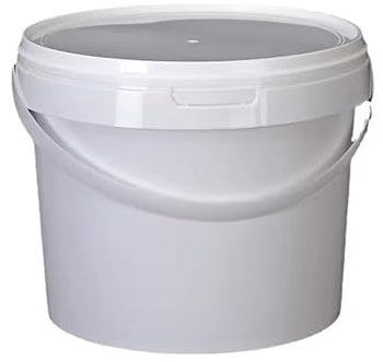 Smart Pack Cubo con Tapa 3 Litros, 18L, 14L, 5L, 3L, de Plástico con Mango, Hermético, para Pintura Vacío, Color Blanco (1, 3.7L)