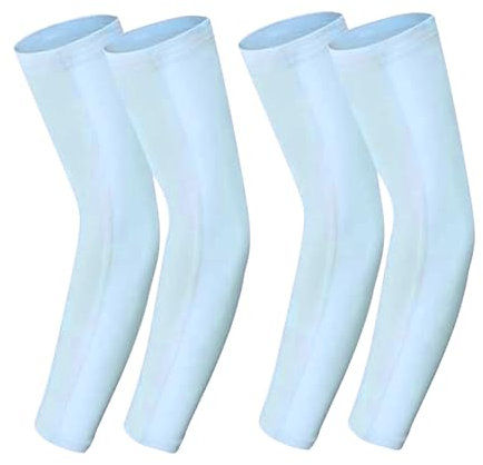 2XK-NOV 2 Pares Mangas para Brazos, Manguitos de Compresión de Protección UV, Manga de Enfriamiento para Mujer Hombre, Ciclismo, Gaming (azul+azul)