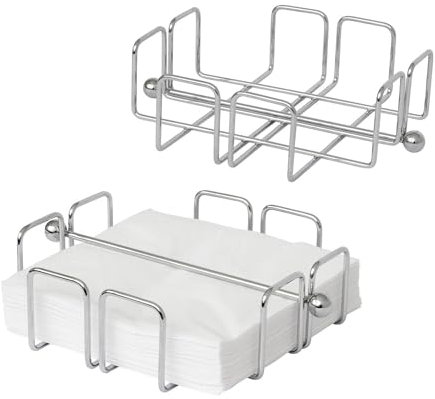 simplywire - Confezione da 2 - Portatovaglioli/salviette con barra di fermo - Colore Cromo