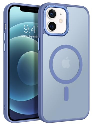 GaoBao für iPhone 12 Hülle, iPhone 12 Pro Hülle [Kompatibel mit MagSafe] Durchscheinende Matte Magnetische Stoßfeste Anti-Fingerabdruck Schutzhülle, Handyhülle iPhone 12/iPhone 12 Pro, Blau
