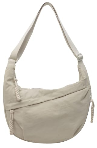 TIAASTAP Halbmond Umhängetasche Nylon Groß Halfmoon Crossbody Bag Women Slouchy Hobo Bauchtasche Crossbag Damen-Schultertaschen mit verstellbarer Schultergurt