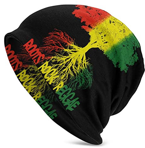 Beanie Strickmütze Jamaikanischer Tree Roots Rock Reggae Winter Beanie Mütze Mehrweg, Atmungsaktivem Thermo Strickmütze Beanie Winter Mütze Für Damen Sports Skifahren