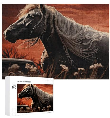Romantisches Mustang-Puzzle, 300 Bilder, personalisiertes Puzzle für Erwachsene, Fotos, Puzzle für Familie, anspruchsvolles Bilderpuzzle mit Aufbewahrungstasche, Heimdekoration, Puzzle
