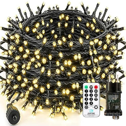 Bzavor Led Lichterkette Strom 65M 600 LED mit Fernbedienung Timer Merkfunktion Lichterkette IP65 Wasserdicht für Innen Außen, LED Lichterkette mit Stecker
