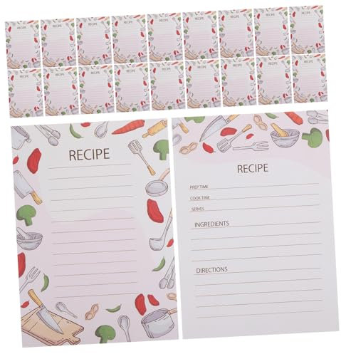 BESTOYARD 50stücke Rezeptkarten Doppelseitig Bedruckte Kochkarten Praktische Notizen Für Rezepte Für Küche Studium Und Organisieren Sie Ihre Lieblingsgerichte