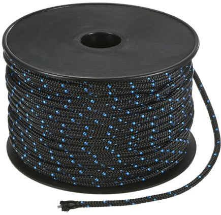 M METERXITY Corde de Démarrage de Lanceur de Recul 5mm 60m Corde de Traction en Nylon Corde de Traction de Lanceur de Recul pour Tondeuse/Tronçonneuse/Débroussailleuse [Noir Bleu]