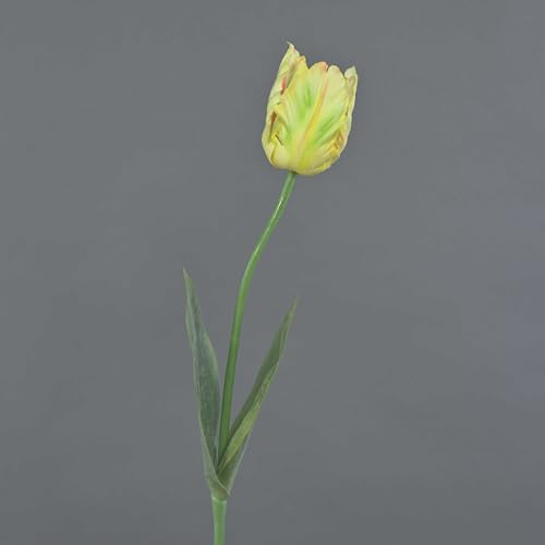 artplants.de Künstliche Papageientulpe Uakari, 65cm, Ø6cm | hellgelb-grün-rosa - Kunst Papageientulpe