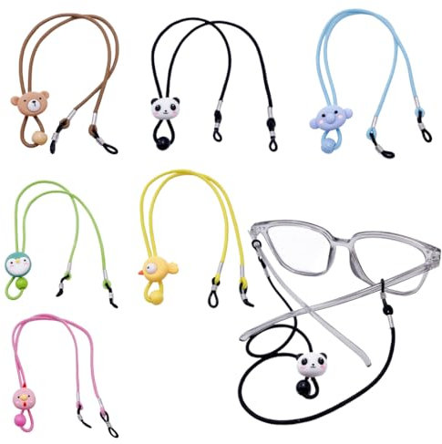 CATOR 6 Piezas Niños Cordones para Gafas, Cordón Ajustable para Cubierta Facial, Dibujos Animados Retenedor Cadenas Correa Gafas