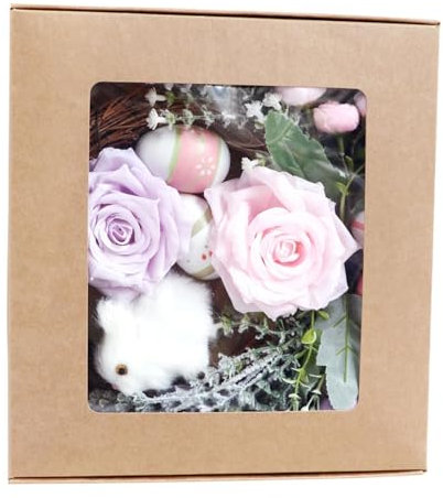 jojomis Osterkranz DIY Set mit Seidenblumen und verzierten Eiern für Urlaub Home Dekoration Handwerk Projekt