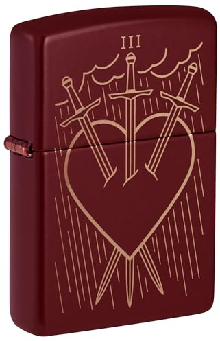 Zippo Sturmfeuerzeug - Luck/Fortune - Laser Engrave Merlot - Nachfüllbar - Wiederverwendbar - Windfestes Design - Geschenkbox - Made in USA