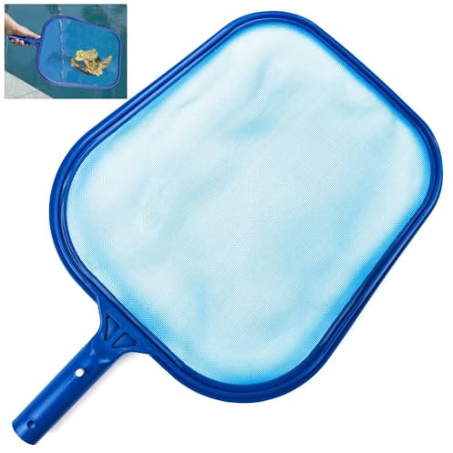 Red de skimmer de piscina, redes de malla fina, rastrillo de hojas para limpiar la superficie del estanque, suministros y accesorios de limpieza de piscinas, se adapta a postes de piscina estándar