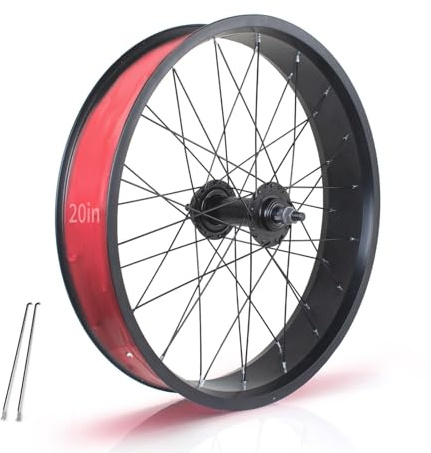 Juego De Ruedas Para Bicicleta De Nieve/playa 20/24/26 X 4,0 Ruedas Traseras Para Bicicleta Fat Rueda Delantera Freno De Disco Para E-bike Eje Sólido De 135/195mm Buje 36H Para 7-10s(20in Front A)