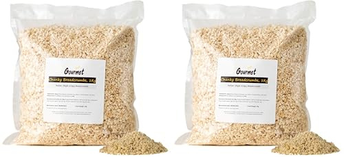 Go Gourmet Chunky Breadcrumbs - All-Purpose Bread Crumbs for Fried Chicken Coating, Stuffing Mix or Crunchy Gratin Topping - Adds a Delicious Crunch to Your Meals - 1kg Bulk Bag (Pack of 2)