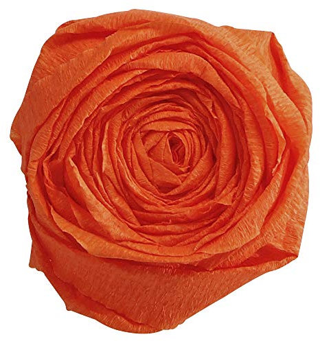 Clairefontaine 901058C Packung mit 10 Bögen Krepppapier, 2 x 0,5m, ideal für Schulaktivitäten, 1 Pack, orange