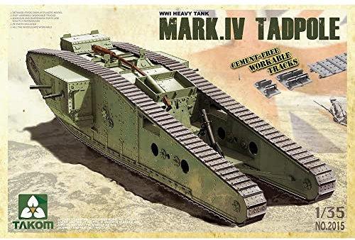Takom TAK2015-1/35 Primera Guerra Mundial Tanque de Batalla Mark IV Hombre Renacuajo con Posterior Mortero