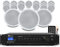 Power Dynamics Bluetooth Amplifier & Ceiling Speakers PA System - 20x White 5 100V Line Speakers, 120W Mixer-Amp, 300m Speaker Cable - Ideal for Schools, Offices, Bars, Shops & Restaurants