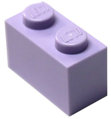 LEGO Parts and Pieces: Lavender (Medium Purple) 1x2 Brick x100