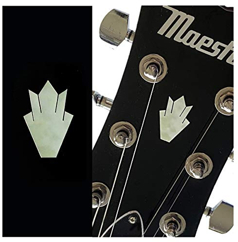 Inlay Stickers für Gitarre Kopfplatte - Closed Crown (2 Stück) - Weiß Perle