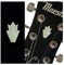 Inlay Stickers für Gitarre Kopfplatte - Closed Crown (2 Stück) - Weiß Perle