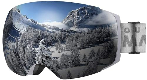 OutdoorMaster Ski Goggles PRO - Frameless, Interchangeable Lens 100% UV400 Protection Snow Goggles for Men & Women ( Grey Frame VLT 10% Grey Lens with Free Protective Case )