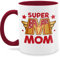 Tasse Tassen 325ml - Super Mom I Supermom Heldin Mama - 325 ml - Bordeauxrot - muttertagstasse mum supermama teetasse moms cup mütter mutter fanmug geschenk zum muttertag muttertagsgeschenke