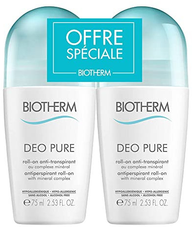Biotherm Deo Pure Antiperspirant Roll-On 2 x 75ml