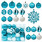 Joiedomi 50 Stück Weihnachtsschmuck, blaue und weiße Weihnachtsschmuck, sortiert, Party-Dekoration im Innenbereich, Weihnachtsbaumschmuck und Veranstaltungen (blau und weiß)