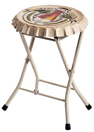 MHBGX Einfache Multifunktionsklapphocker, Klapp Barhocker Dekoration Retro-Nostalgie Bar Stuhl Eisen Ornament Bier Abdeckung Durchmesser 35Cm X Höhe 48Cm Barhocker,a