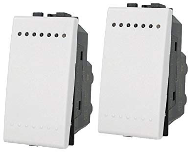 2 Pezzi Invertitore Compatibile Con Bticino Living Light (Bianco)