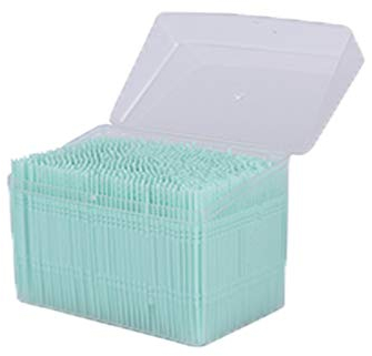 Palillo de dientes de plástico desechable Palillos dentales Palillo de dientes práctico portátil con estuche transPrincipale 1100 piezas